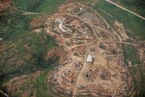 VIETNAM, Central Highlands, Dak Pek , Vietnam War. Aerial view over Dak Pek  a heavily fortified U