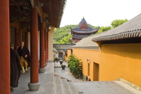 CHINA,  Zhejiang , Putuoshan, Monk's quarters at Puji Temple. While this Buddhist temple's origins