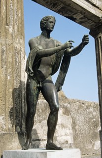 ITALY, Campania, Pompeii, Statue of Apollo. Temple of Apollo. archaeological site near Naples