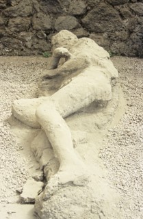 ITALY, Campania, Pompeii, "Victim of 79AD Vesuvius eruption, archaeological site near Naples"