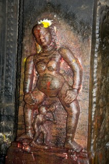 INDIA, Tamil Nadu, Madurai, "Shrine depicting Goddess of Fertility, Meenakshi Temple"