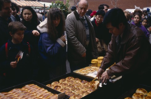 ENGLAND, London, Chinese New Year, "Food stall during Chinese New Year celebrations in Chinatown,