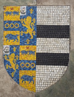 ENGLAND, West Sussex, Shoreham-by-Sea, St Mary de Haura Church interior with mosiac heraldry in the