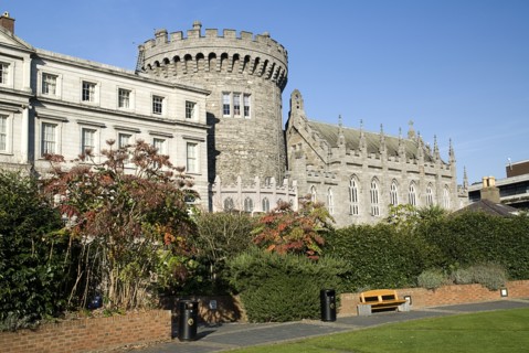 20093550 IRELAND Dublin Dublin Dublin Castle featuring the Norman Record Tower and the Chapel