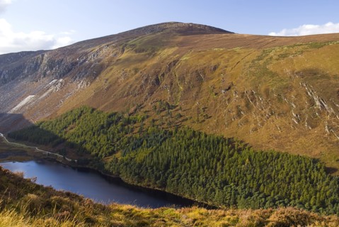 20093566 IRELAND Wicklow Glendalough View west from the Spink Walk on the hills above Glendalough