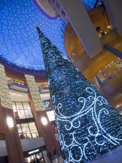 IRELAND, North, Belfast, Victoria Square shopping centre decorated for Christmas.