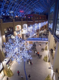 IRELAND, North, Belfast, Victoria Square shopping centre decorated for Christmas.