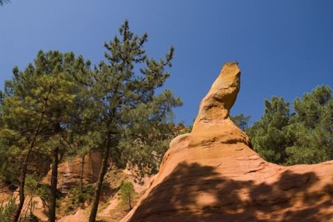 FRANCE, Provence Cote d’Azur, Le Sentier des Ocres (The Ochre Footpath) , "Jagged, eroded outcrop