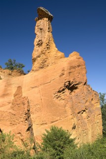 FRANCE, Provence Cote d’Azur, Vaucluse, "Colorado Provencal.  Cheminee de Fee or Fairy Chimneys,