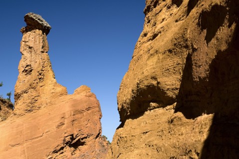 FRANCE, Provence Cote d’Azur, Vaucluse, "Colorado Provencal.  Cheminee de Fee or Fairy Chimneys.