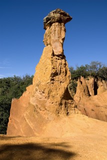 FRANCE, Provence Cote d’Azur, Vaucluse, "Colorado Provencal.  Cheminee de Fee or Fairy Chimneys.