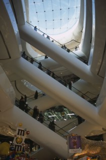 ENGLAND, West Midlands, Birmingham, The Bullring Shopping Centre. Interior view of the escalators
