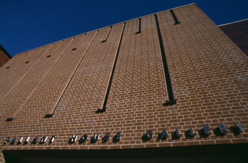 ENGLAND, West Sussex, Chichester, Pallant House Gallery. Angled view of exterior sign above main