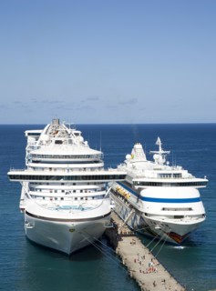 WEST INDIES, Grenada, St George, Two cruise ships the Caribbean Princess and Aida Aura moored at