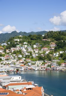 WEST INDIES, Grenada, St George, The Carenage harbour of the capital city of St George's surrounded