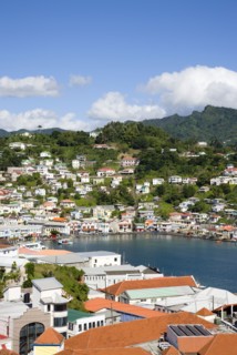 WEST INDIES, Grenada, St George, The Carenage harbour of the capital city of St George's surrounded