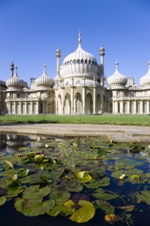 ENGLAND, East Sussex, Brighton, The onion shaped domes of the 19th Century Pavilion designed in the