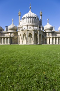 ENGLAND, East Sussex, Brighton, The onion shaped domes of the 19th Century Pavilion designed in the