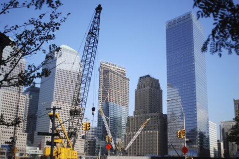 USA, New York, Manhattan, "Financial District, World Trade Centre, construction site at Ground