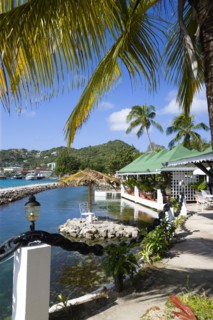 WEST INDIES, St Vincent & The Grenadines, Union Island, The capital of Clifton and the harbour seen