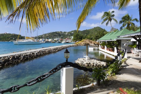 WEST INDIES, St Vincent & The Grenadines, Union Island, The capital of Clifton and the harbour seen