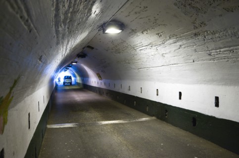 WEST INDIES, Grenada, St Georges, The Sendall Tunnel built in 1894 with pedestrians and cars moving
