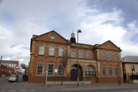 IRELAND, North, Belfast, "Falls Road, Carnegie Library on the corner of Sevastapol Street next to