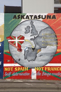 IRELAND, North, Belfast, "West, Falls Road, Political murals painted on walls of the Lower Falls