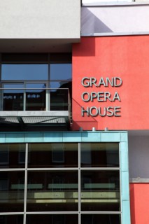 IRELAND, North, Belfast, "Great Victoria Street, Exterior detail of the Grand Opera House modern