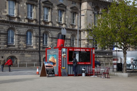 IRELAND, North, Belfast, "Donegall Quay, Ticket office for Titanic Town tours opposite the old
