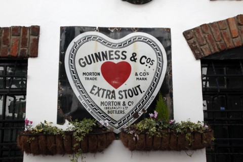 IRELAND, North, Belfast, "Cathedral Quarter, Commerical Court, Old metal Red Heart Belfast Bottled