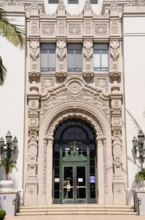 USA, California, Los Angeles, "Doorway, Beverly Hills City Hall"
