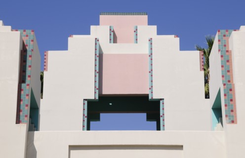 USA, California, Los Angeles, "Retro style design detail, Beverly Hills Civic Centre"