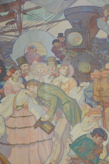 USA, California, Los Angeles, "Dean Cornwell mural depicting Americanization, LA Central library"