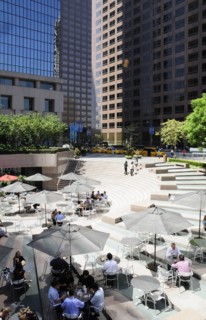 USA, California, Los Angeles, "Café at Californian Plaza, Grand Ave"