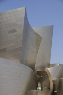 USA, California, Los Angeles, Architectural detail of Walt Disney Concert Hall. Designed by Frank
