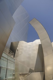 USA, California, Los Angeles, Architectural detail of Walt Disney Concert Hall. Designed by Frank