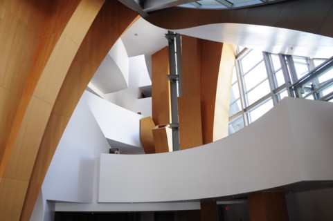 USA, California, Los Angeles, "Interior lobby area of the Walt Disney Theater, designed by Frank