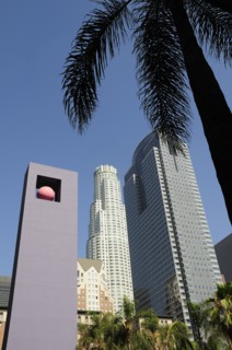 USA, California, Los Angeles, "Sculpture & skyscrapers, Pershing Square, Downtown"