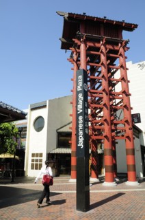 USA, California, Los Angeles, "A Yagura, fire look out tower, Japanese Plaza, Little Tokyo"