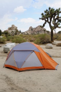 USA, California, Joshua Tree National Park, "Camping at Hidden Valley campground, Joshua Tree