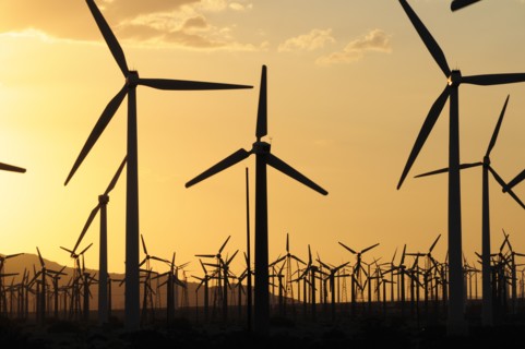 USA, California, Palm Springs, "Windmills, San Gorgonio Pass, Palm Springs. Wind turbine