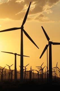USA, California, Palm Springs, "Windmills, San Gorgonio Pass, Palm Springs. Wind turbine