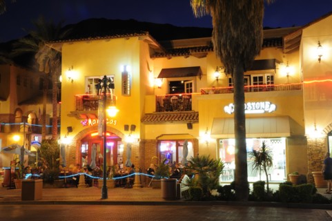 USA, California, Palm Springs, "Downtown at night, Palm Springs"