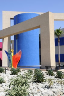 USA, California, Los Angeles, "Colourful architecture at Museum of Latin American Art, Long Beach"