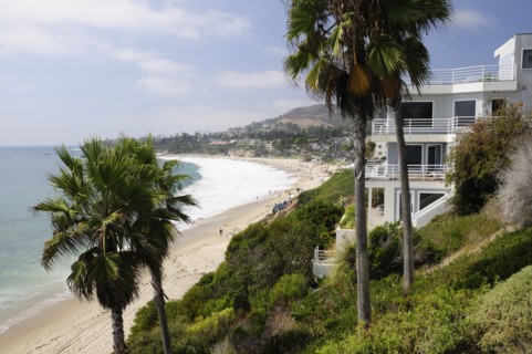 USA, California, Los Angeles, "Cliffs & beach view, Laguna Beach"