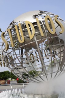 USA, California, Los Angeles, "Globe fountain, Universal Studios"
