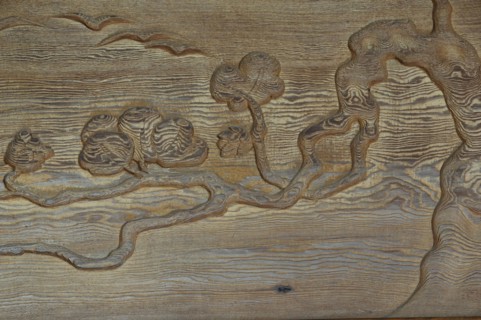 USA, California, Los Angeles, "Wood carving detail, Living room, The Gamble House, Pasadena"