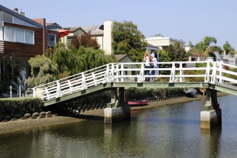 USA, California, Los Angeles, "Canal & bridge, Venice"