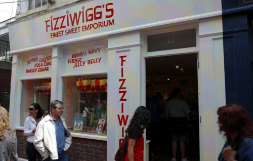 ENGLAND, East Sussex, Brighton, "The Lanes, Fizzywigs Sweet Shop."